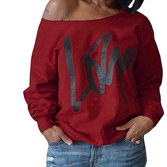 Tops - Women’s Red Love sweatshirt, SZ XL